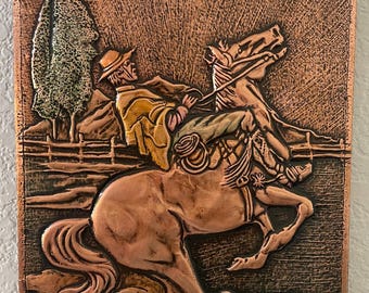 Copper Wall Art - Huaso Chilean Countryside