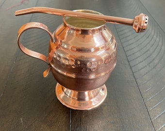 Copper Mate Mug Tea Cup with Copper Straw