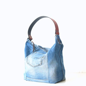 unieke handgemaakte dżinsy tas gemaakt van oude dżinsy! schoudertas met rits, canvas tas, schooltas, canvas tas, luiertas