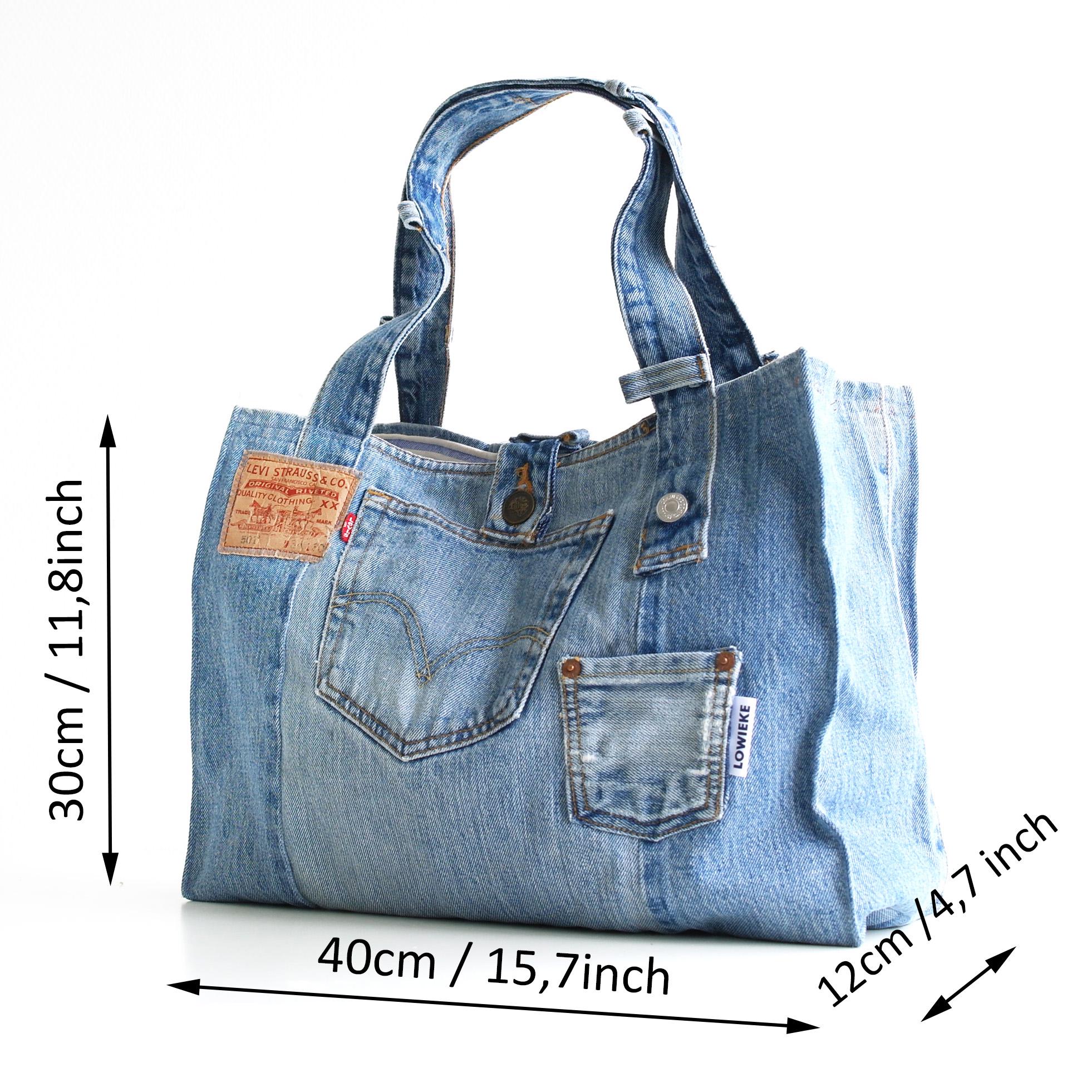 Recycled Levi's 501 Denim Tote Bag: Handmade Jean Shoulder Bag - Etsy