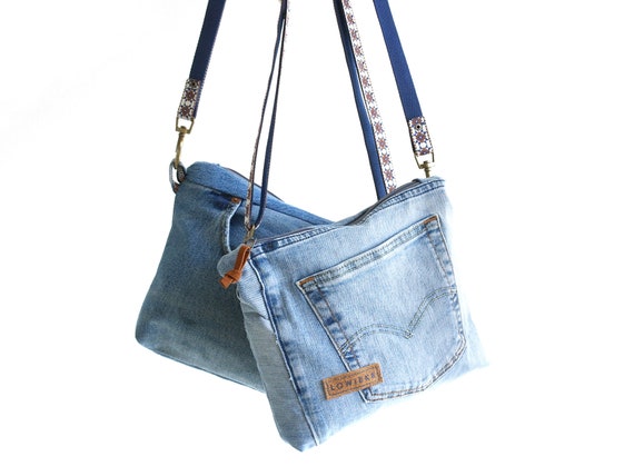 Upcycled Denim Crossbody Bag From an Old Levi's 501 With