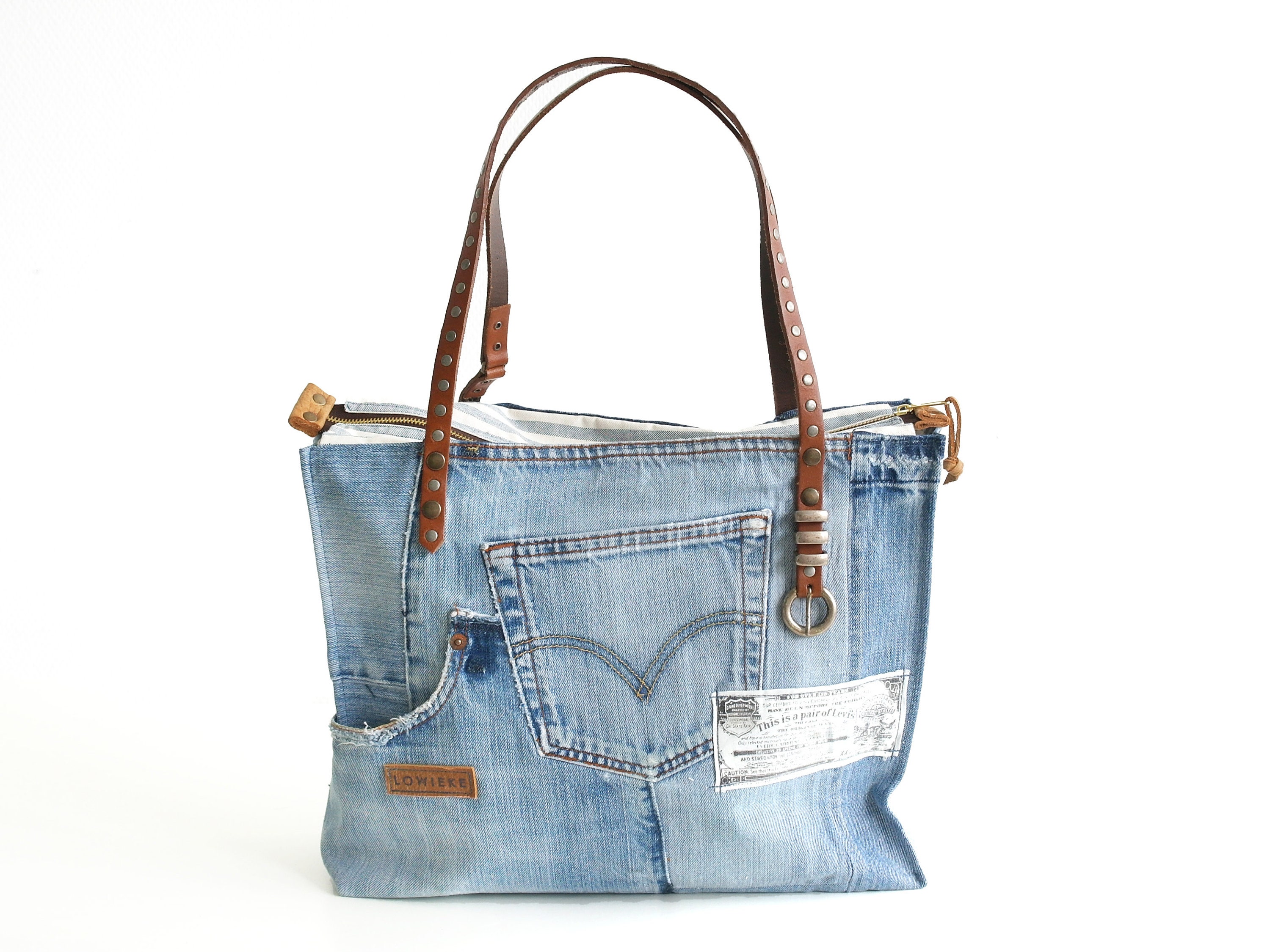 Buy Upcycled Denim Bag, Recycled Jeans Shoulder Bag, Patchwork Denim Tote,  Repurposed Blue Denim Handbag Online in India - Etsy