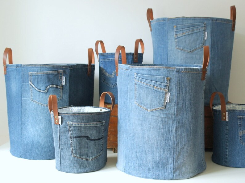 storage bags denim bag storage bag baby gift home decor toy bin jeans toys storage denim storage bags