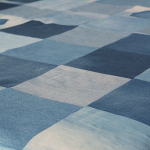 groot gewatteerd vloerkleed patchwork blauw speelkleed boxkleed image 4