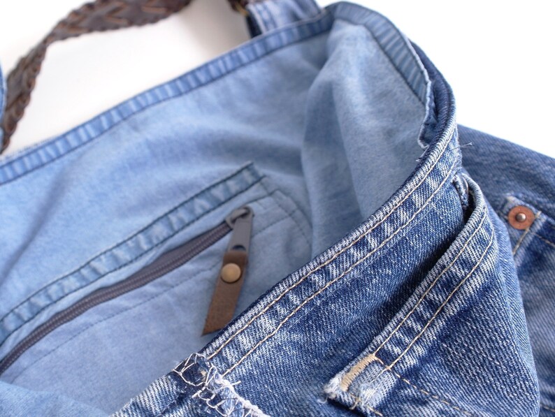 Levi's denim bag with genuine leather strap jeans bag Etsy