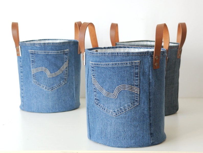 storage bags denim bag storage bag baby gift home decor toy bin jeans toys storage denim storage bags