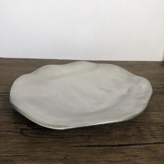 Mariposa Silver Platter – Recycled Aluminum, 12 Inch Round Serveware