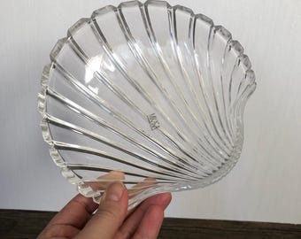Vintage Mikasa Crystal Shell Bowl, Trinket Dish