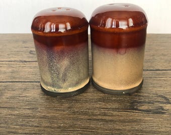 Vintage Sango “Nova Brown” Salt and Pepper Shakers – Earthenware Japan #4933