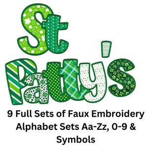 9 decoratieve St. Patty's Day-alfabetsets