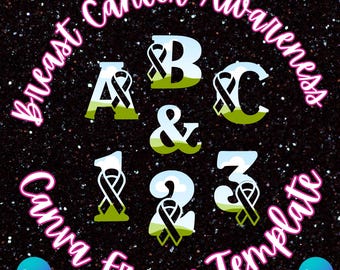 Breast Cancer Awareness Alphabet Canva Frame Set