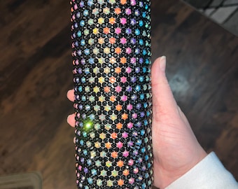 20oz Neon Rainbow  Stainless Steel Tumbler with Lid and Straw