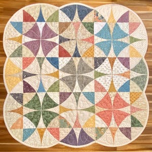 Quilted Table topper in Dusty Colors 32x32 square