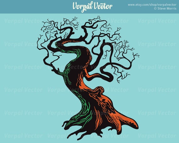 Halloween Clip Art Twisted Tree Spooky Dead Clipart Etsy