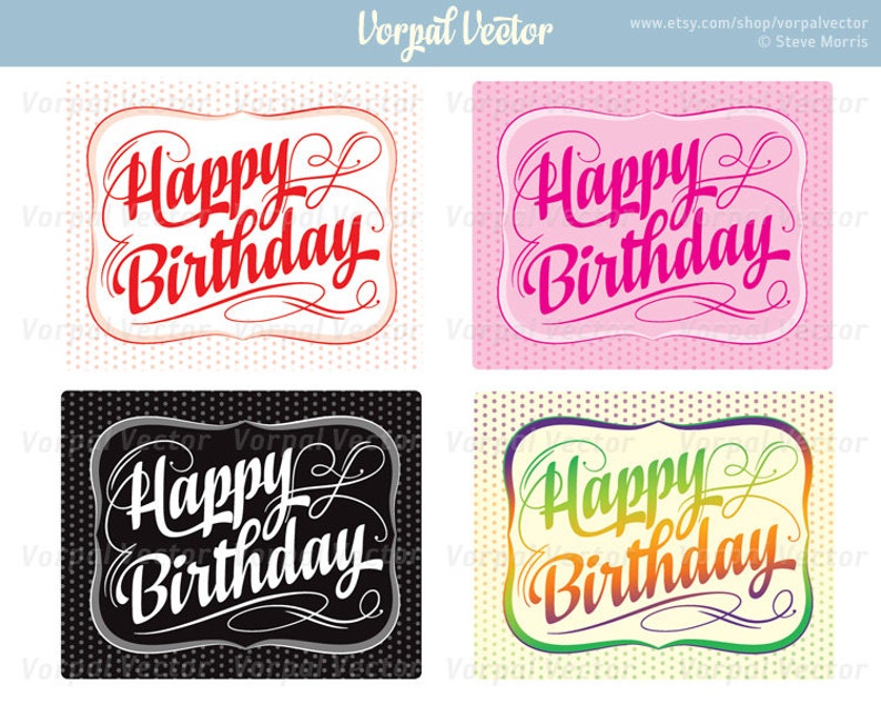 Birthday Printable Stickers for Avery Sticker Sheets Happy | Etsy