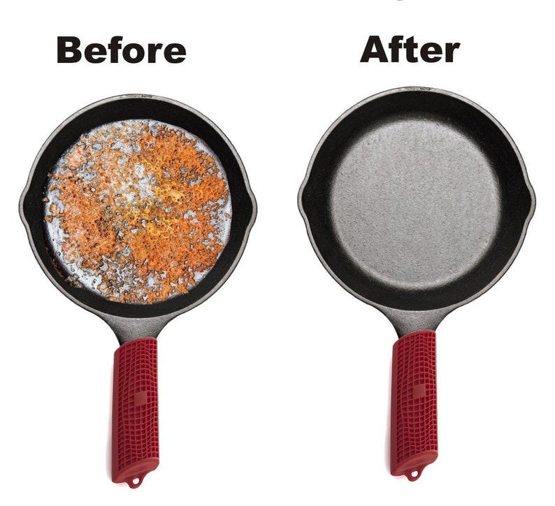 Premium Cast Iron Skillet Cleaner Stainless Steel Chainmail Etsy