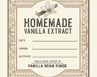 12 Vanilla Extract Labels for Homemade Extract - Great for Gifts - 3"x3" Square Sticker