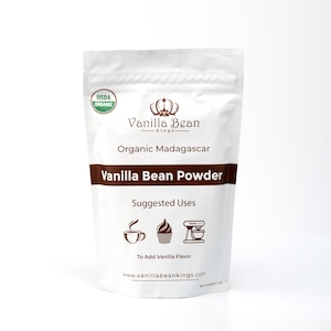 Vanilla Bean Powder - 100% Pure Ground Madagascar Vanilla Powder - For Cooking, Baking, and Flavoring - Add To Coffee, Tea, Yogurt, & Shakes