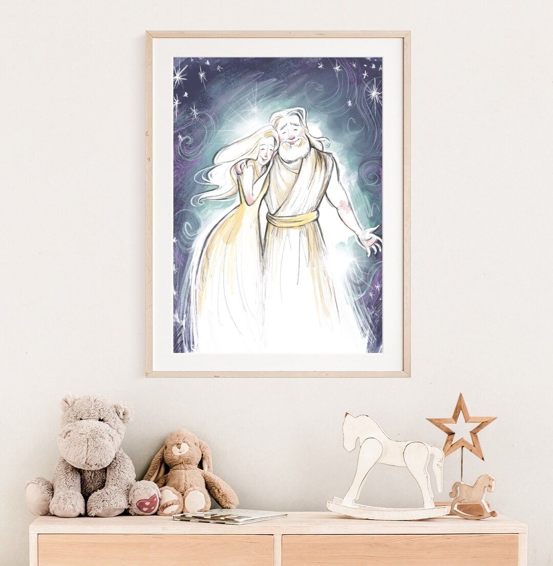 Heavenly Father and Heavenly Mother Spiritual Art Print Religious