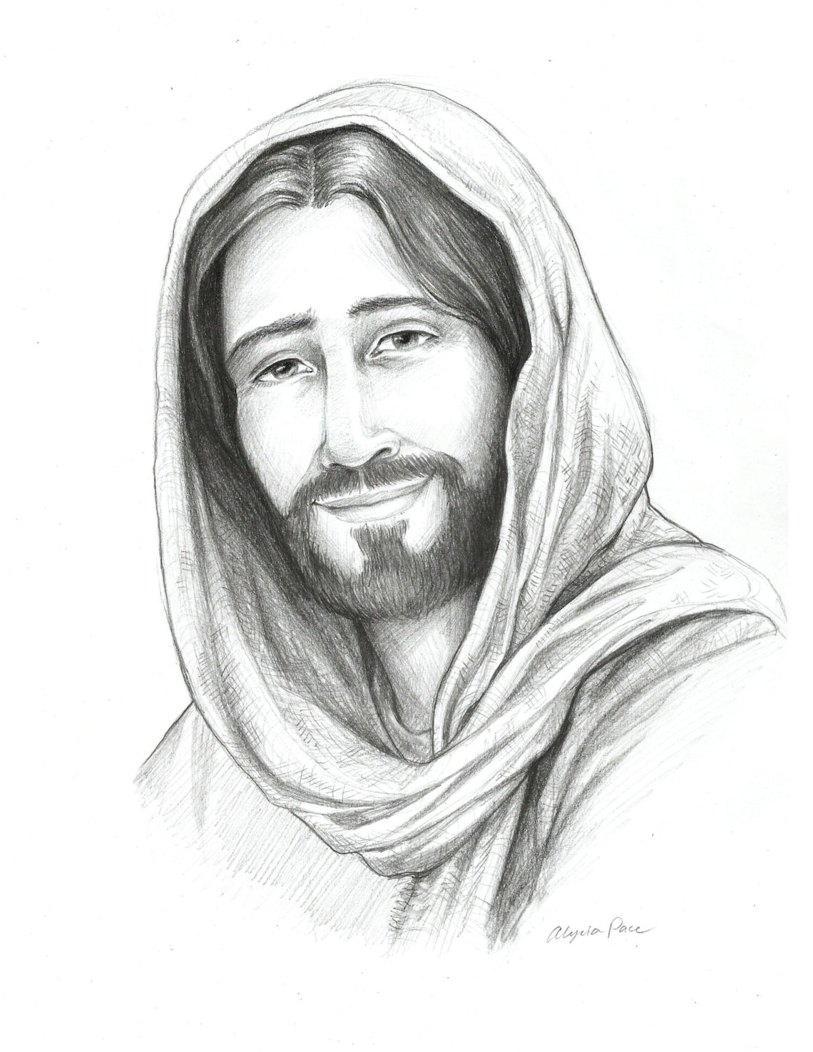  Drawing of Christ Sketch of Jesus Religious Art Savior of Etsy