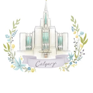 Calgary LDS temple, Mormon, flower wreath, banner, Latter Day Saint, relief society decor,