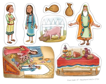 Parable of the Prodigal Son Bible story teaching tool, LDS teaching kit for Christian teachers, FHE primary resource