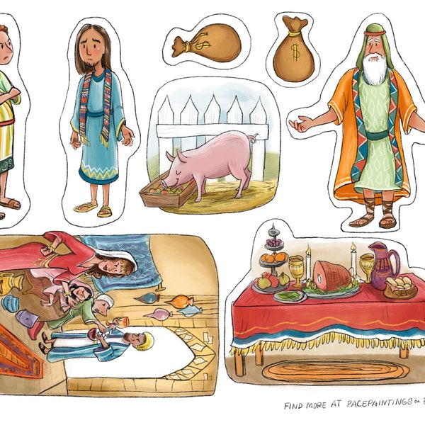 Parable of the Prodigal Son Bible story teaching tool, LDS teaching kit for Christian teachers, FHE primary resource