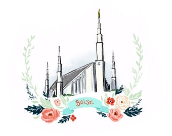 Boise Idaho Temple, LDS, Mormon, FHE, latter day saint, young womens, relief society, primary, teaching aid, home decoration, wedding gift