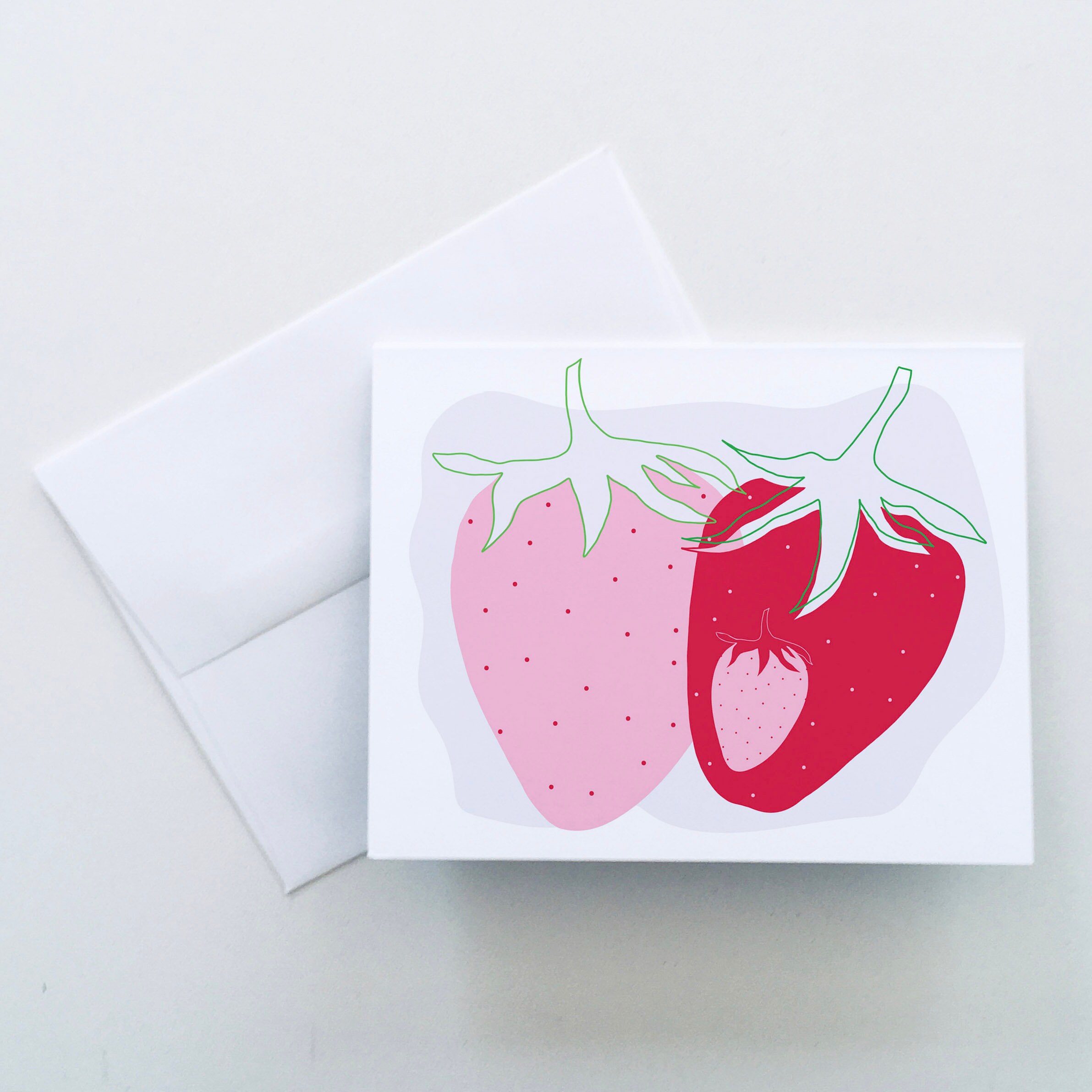 Strawberry Greeting Cards Food Themed Greeting Cards | Etsy