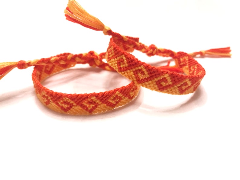 Orange Swirl Greek Waves Aztec Boho Beach Summer Friendship Bracelet