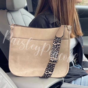Bolso bandolera con correa de guitarra y estampado de leopardo/ Bolso de mano boutique de moda/ Bolso bandolera Callista