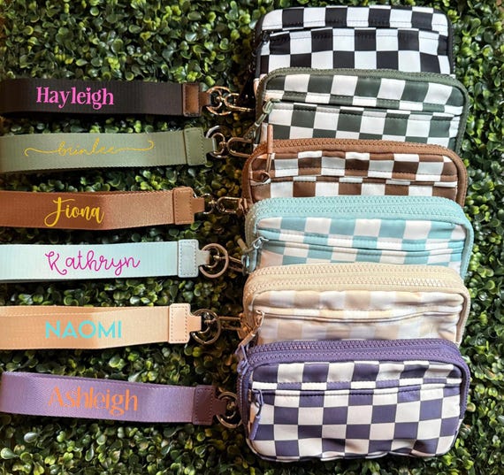 Personalized Keychain Wristlet: Nylon Wallet Cardholder with Lanyard- Millie wristlet