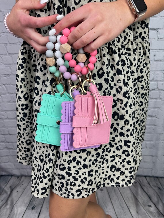 Beaded Wristlet Keychain ID Wristlet Etsy
