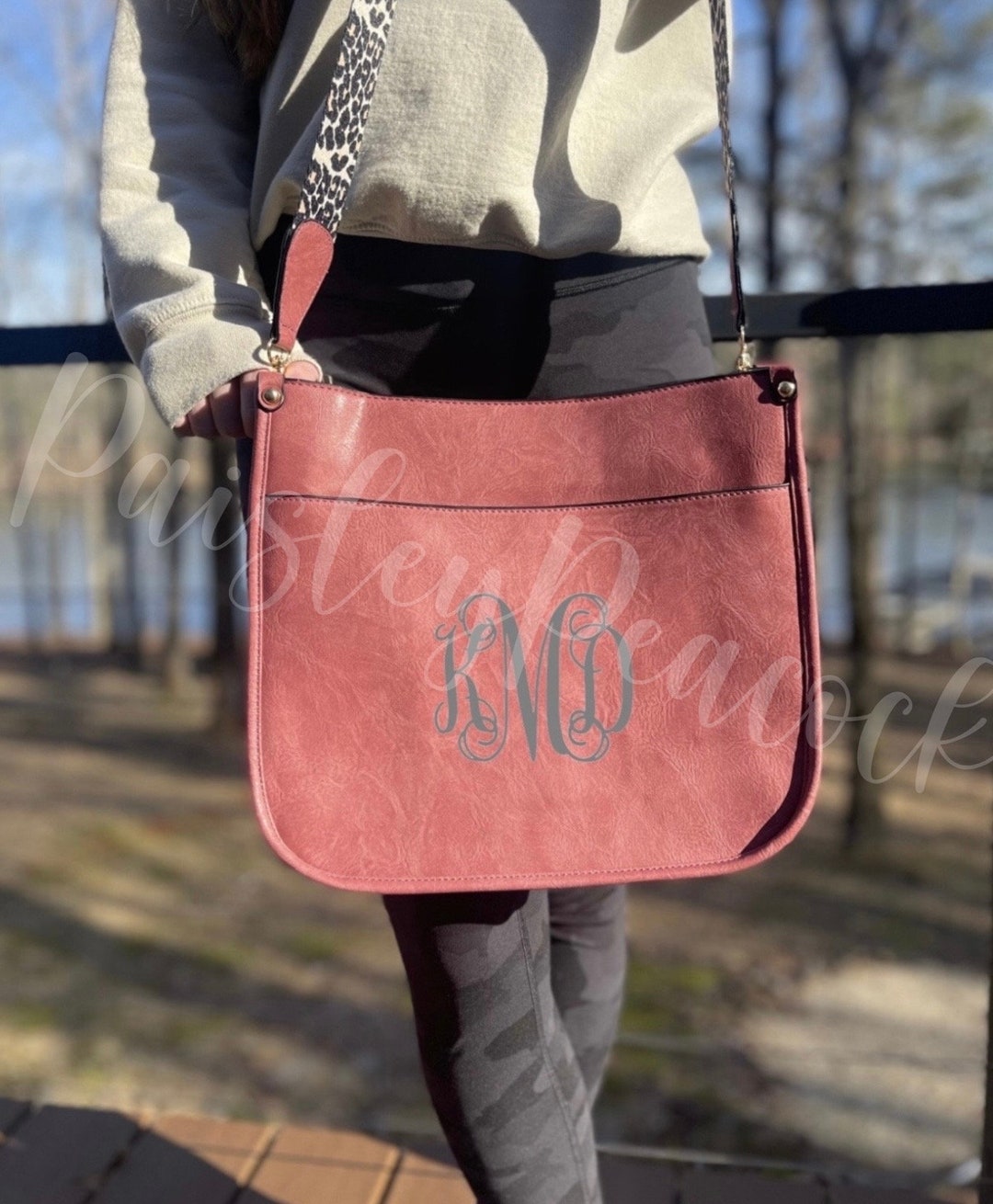 Crossbody Leopard Guitar Strap Purse/ Trendy Boutique Handbag/ Callista