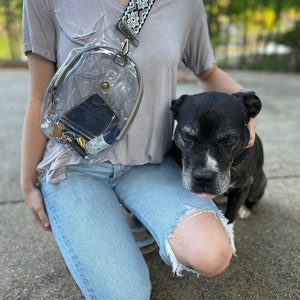 Clear Crossbody Sling Purse/ Trendy Boutique Handbag/ Stadium Sling  Backpack/ Concert Sling Backpack/ Sling Backpack with Guitar Strap