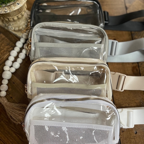 Kaitlyn Clear Belt Bag| Clear LuLu Dupe Bag| Belt Bag| Waist Bag| Everywhere Bag| Yoga Pouch| Fanny Pack| Mini Belt Bag| Crossbody Bag