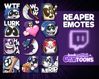 12x Emoticones de Emoji de la Parca para Twitch - Emoticones de Emoji de la Parca - Emotes de Twitch - Emotes de Discord Kick Youtube Twitch