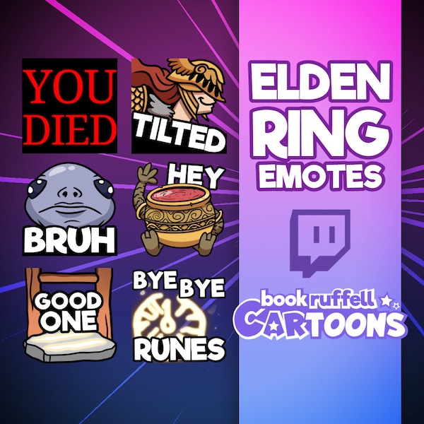 6x Elden Ring Emoji Emotes pour Twitch - Elden Ring Emoji Emotes - Twitch Emotes - Discord Youtube Twitch Emotes