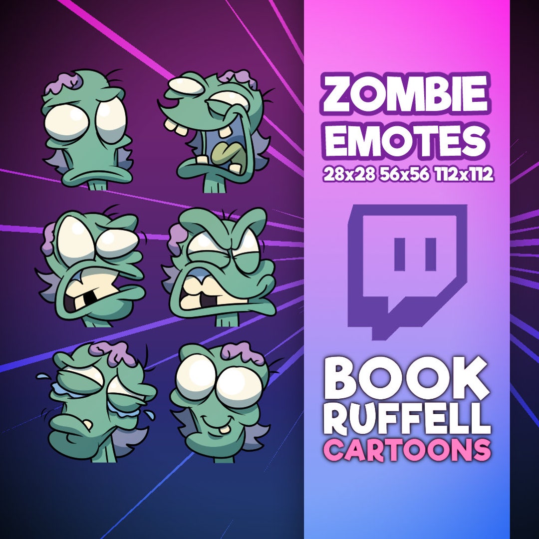 6x Zombie Emoji Emotes for Twitch Zombie Emoji Emotes Twitch Emotes Discord Youtube Twitch