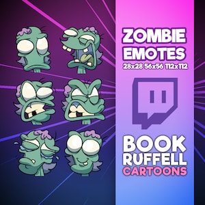 6x Zombie Emoji Emotes for Twitch - Zombie Emoji Emotes - Twitch Emotes - Discord Youtube Twitch Emotes