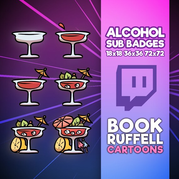 6x Alcohol Sub Badges for Twitch Emotes Twitch Subscribers Etsy