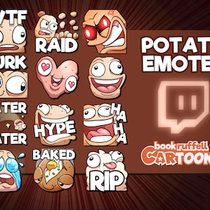 12x Potato Emoji Emotes for Twitch - Potato Emoji Emotes - Twitch Emotes - Discord Kick Youtube Twitch Emotes