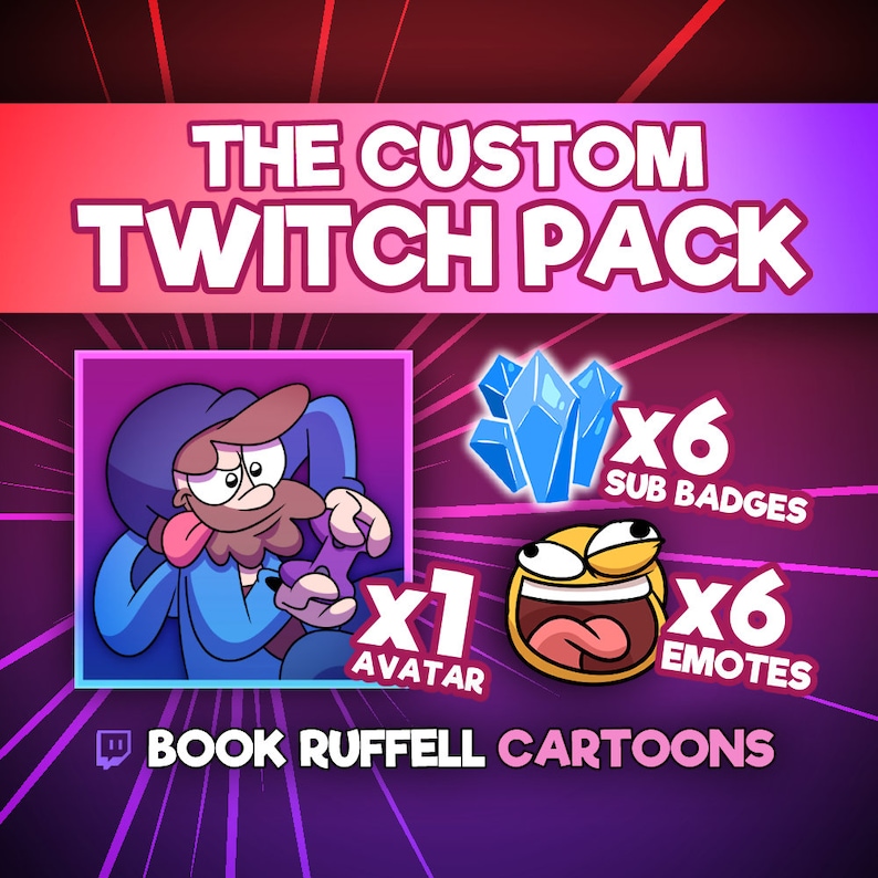 The CUSTOM Twitch Pack 1x Twitch Avatar Profile Picture 6x - Etsy