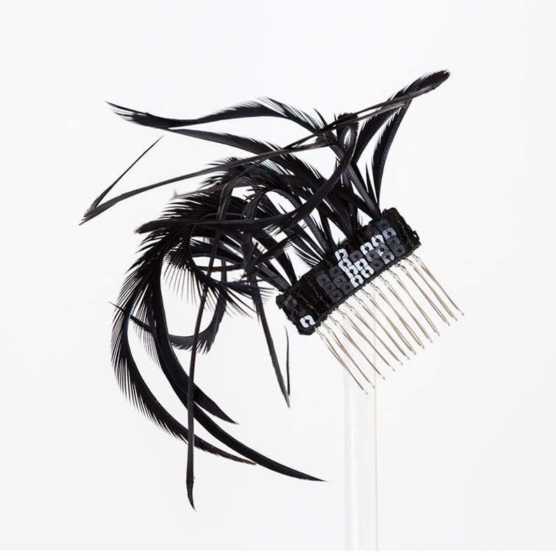 Pink Feather Hair Combrose Bridemaid Hair Combbridesmaid Etsy