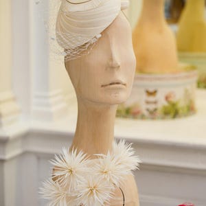 Bridal headpiece, ivory fascinator, wedding accessory, wedding hat, races fascinator, Ascot hat, special occasion hat, off-white fascinator. image 4