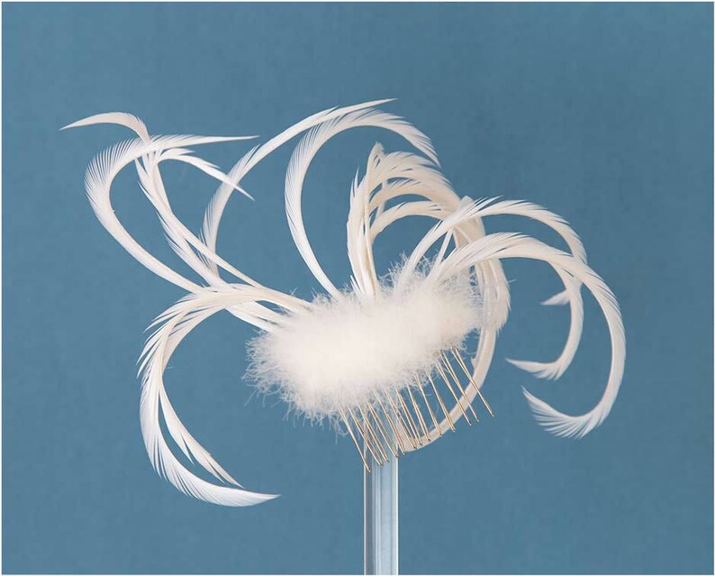 Pink Feather Hair Combrose Bridemaid Hair Combbridesmaid Etsy