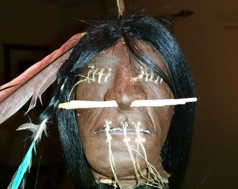 Shrunken Head Replica With Real Human Hair!