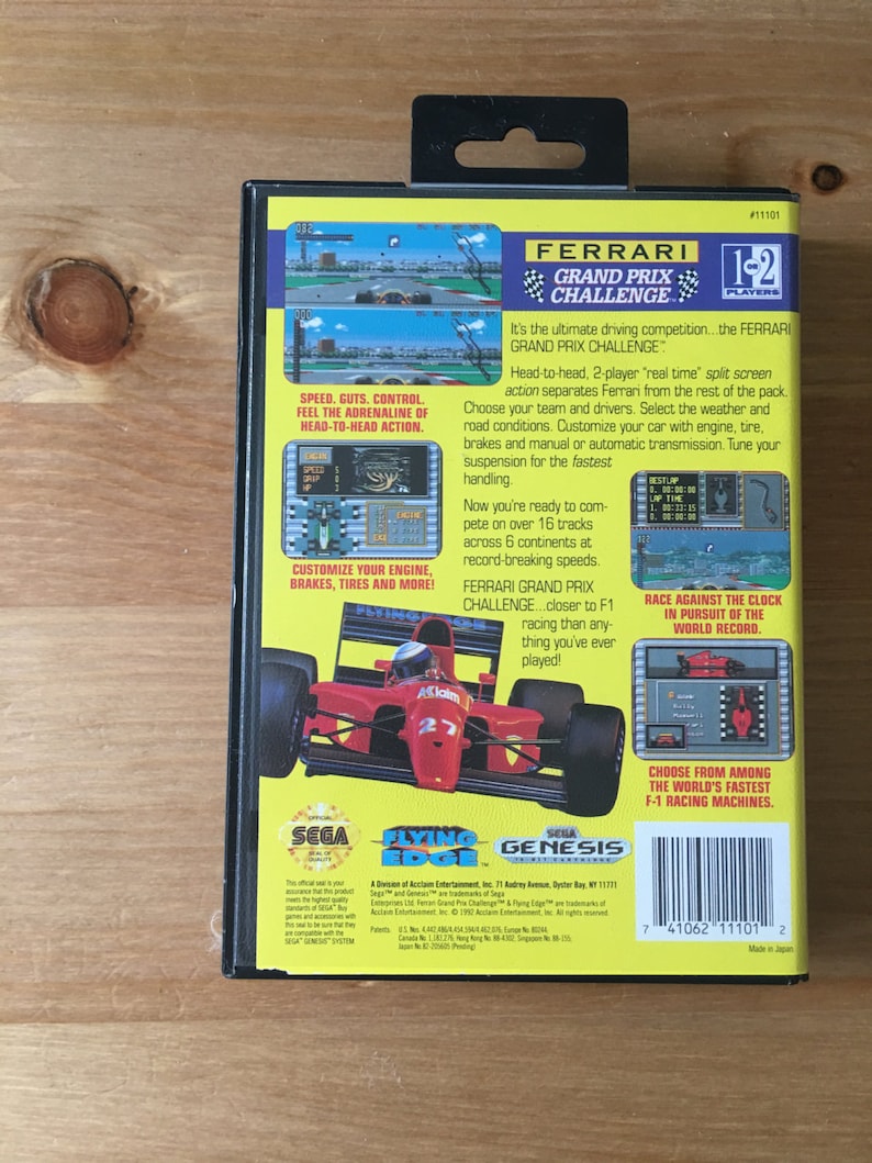 Ferrari Grand Prix Challenge 1992 Sega Genesis Flying Edge 1990/'s
