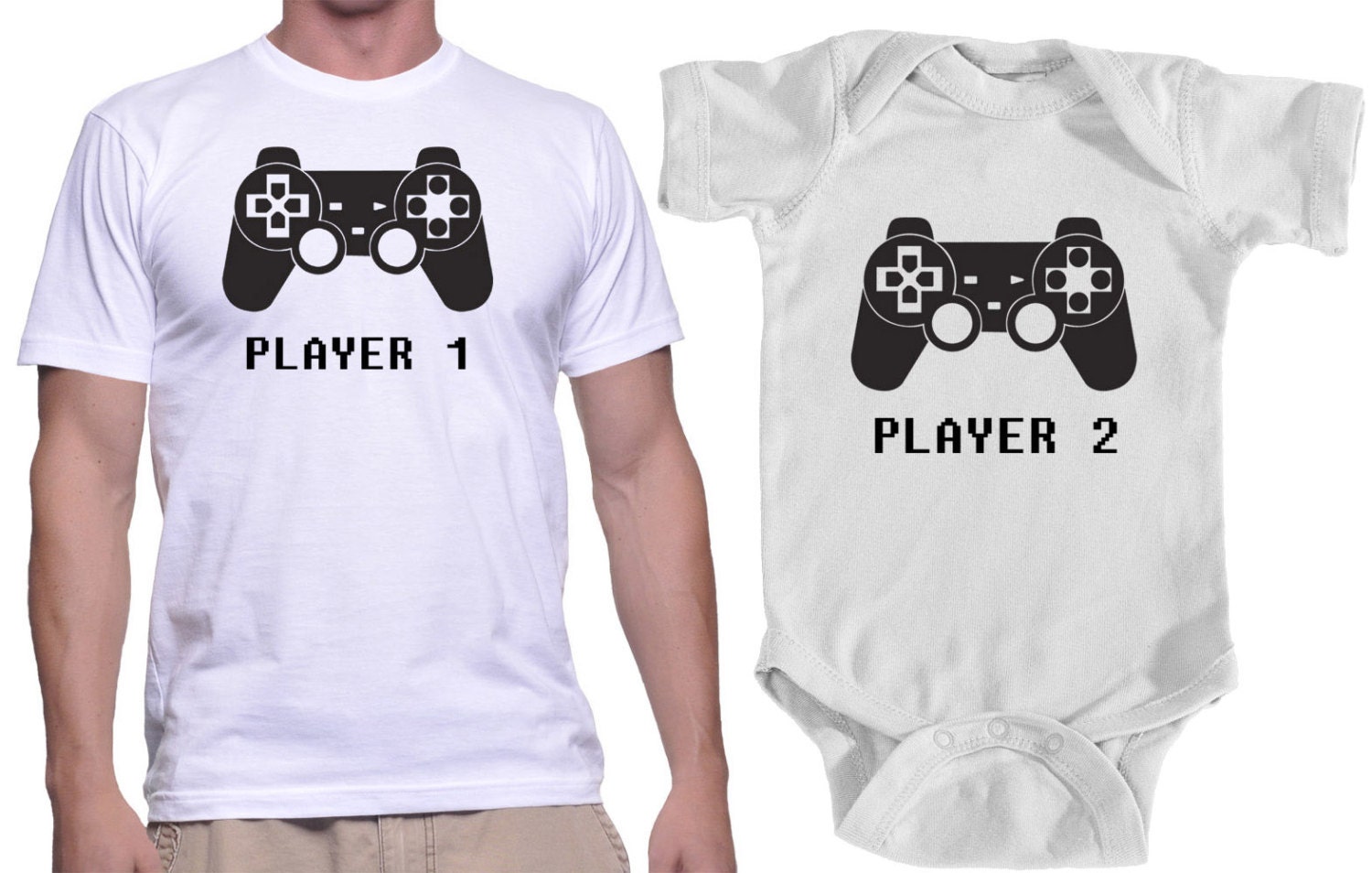 Father Son Matching Shirt Onesie Player 1 Player 2 Shirts Dad | Etsy