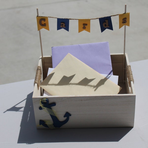 Nautical wedding card box, customizable wedding cardholder, nautical wedding decor